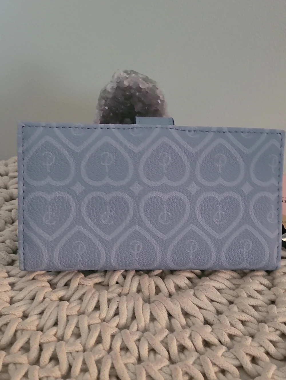 Juicy Couture Baby Blue Monogram Wallet with JC Charm
